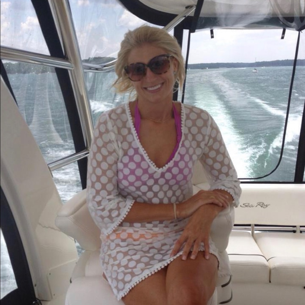 Mud Pie White Polka Dot Beach Cover Up